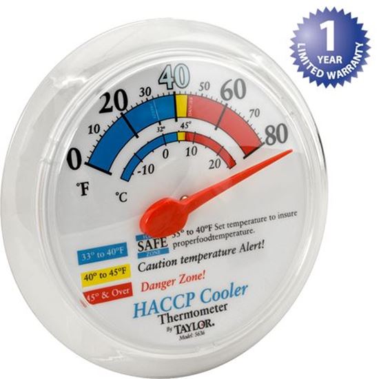 Taylor 5636 6 HACCP Cooler / Freezer Wall Thermometer